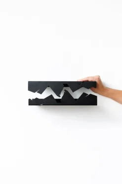 Etagère murale en acier noir 31x2x9cm Mountains - Emko