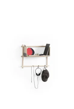 Etagère murale en bois avec deux barres 63x25x19cm Foldin - Emko