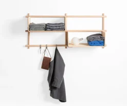 Etagère murale en bois avec quatres encarts trois barres 118x25x72cm Foldin - Emko