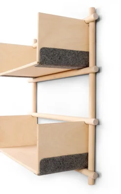 Etagère murale en bois avec trois barres 63x25x51cm Foldin - Emko