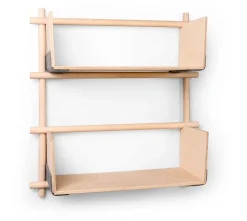 Etagère murale en bois avec trois barres 63x25x51cm Foldin - Emko