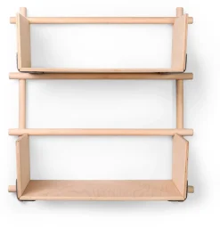 Etagère murale en bois avec trois barres 63x25x51cm Foldin - Emko