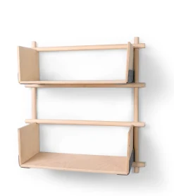 Etagère murale en bois avec trois barres 63x25x51cm Foldin - Emko