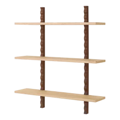 Etagère murale en bois massif d'hévéa et frêne naturel 90x22x102cm Heju x Nobodinoz - Nobodinoz