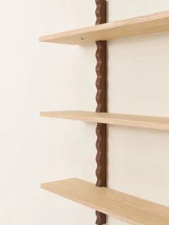 Etagère murale en bois massif d'hévéa et frêne naturel 90x22x102cm Heju x Nobodinoz - Nobodinoz