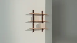 Etagère murale en bois massif d'hévéa et frêne naturel 90x22x102cm Heju x Nobodinoz - Nobodinoz