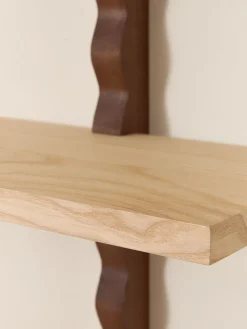 Etagère murale en bois massif d'hévéa et frêne naturel 90x22x102cm Heju x Nobodinoz - Nobodinoz
