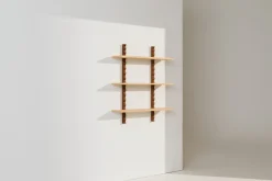 Etagère murale en bois massif d'hévéa et frêne naturel 90x22x102cm Heju x Nobodinoz - Nobodinoz