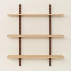 Etagère murale en bois massif d'hévéa et frêne naturel 90x22x102cm Heju x Nobodinoz - Nobodinoz