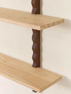 Etagère murale en bois massif d'hévéa et frêne naturel 90x22x102cm Heju x Nobodinoz - Nobodinoz