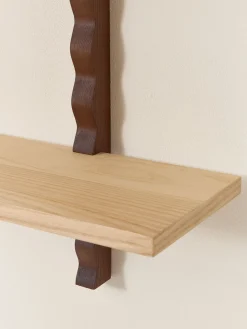 Etagère murale en bois massif d'hévéa et frêne naturel 90x22x102cm Heju x Nobodinoz - Nobodinoz