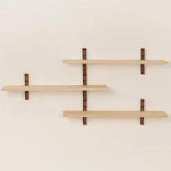 Etagère murale en bois massif d'hévéa et frêne naturel 90 x 20 x 33 cm Heju x Nobodinoz - Nobodinoz