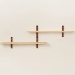 Etagère murale en bois massif d'hévéa et frêne naturel 90 x 20 x 33 cm Heju x Nobodinoz - Nobodinoz