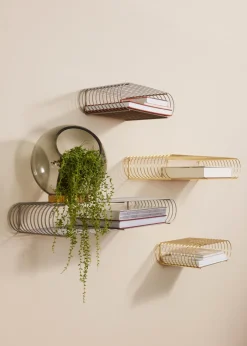 Etagère murale ovale en acier doré 40,4cm Curva - AYTM