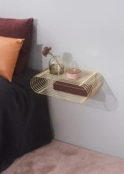 Etagère murale ovale en acier doré 40,4cm Curva - AYTM