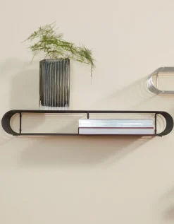Etagère murale ovale en acier noir 80,4cm Curva - AYTM