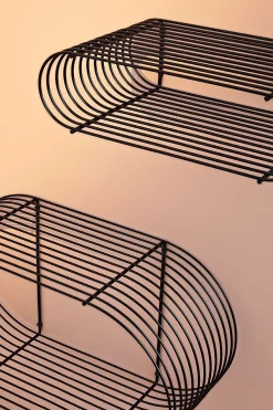 Etagère murale ovale en acier noir 40,4cm Curva - AYTM