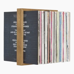 Etagère murale porte-vinyles en chêne 32 x 35 cm b-plate - Das kleine b