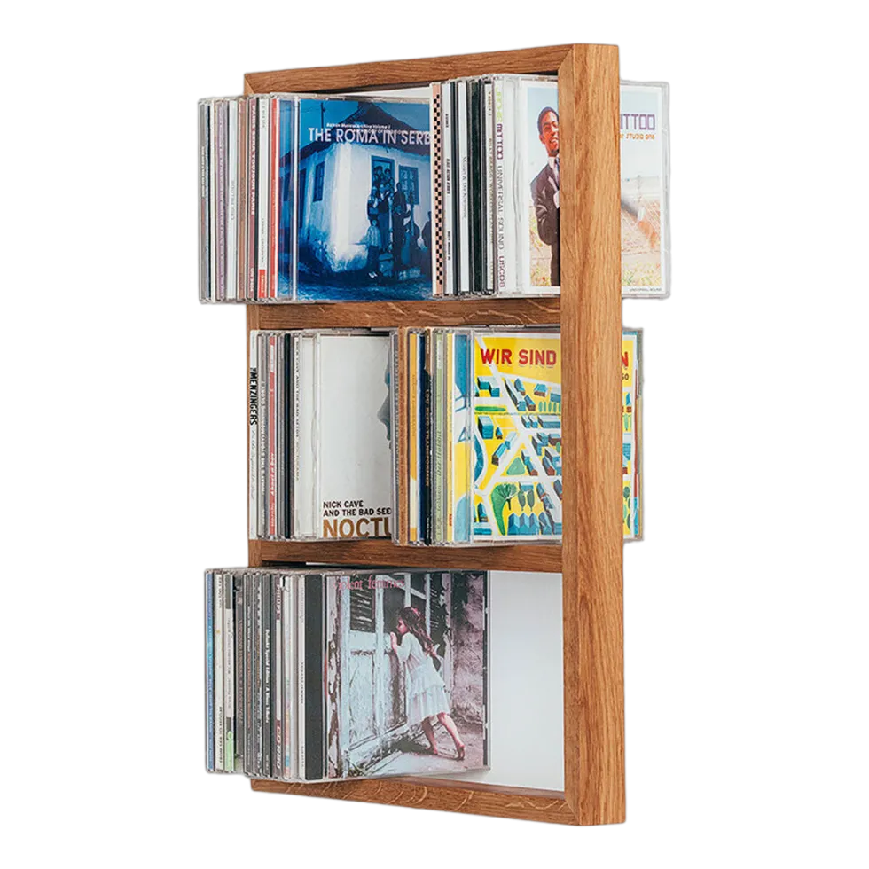 Etagère murale pour cd en chêne naturel 32x9,9x40,2cm B-cd kompakt - das kleine b