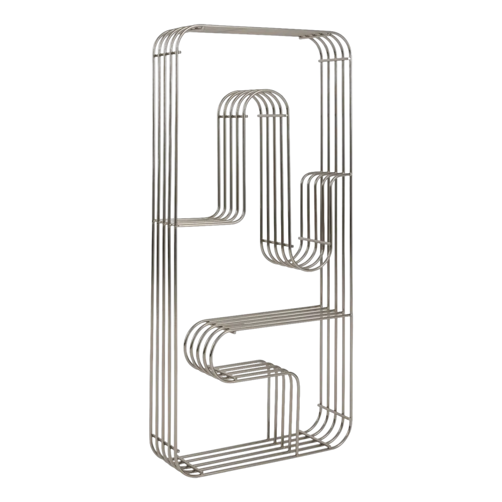 Etagère murale rectangulaire en acier chrome 32,9x8,9x70,5cm Curva - AYTM
