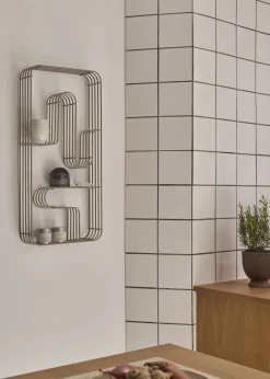 Etagère murale rectangulaire en acier noir 32,9x8,9x70,5cm Curva - AYTM