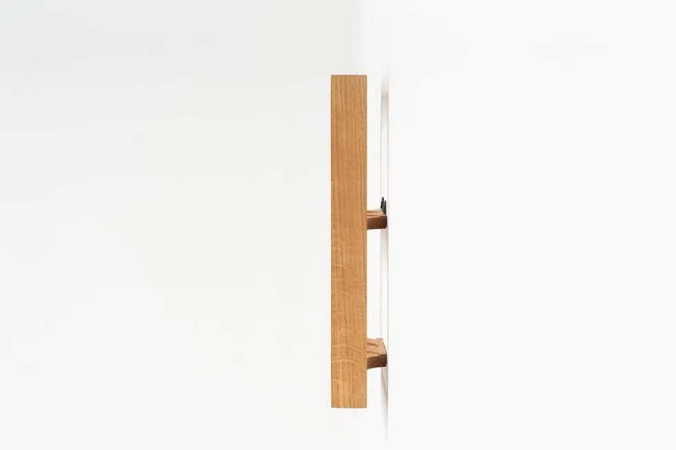 Etagère à épices en chêne naturel et bocaux en céramique gris 24,5x5,5x32cm Bocuse - das kleine b