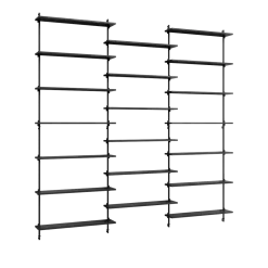 Etagères murales en chêne noir et acier noir Wall Shelving - Moebe