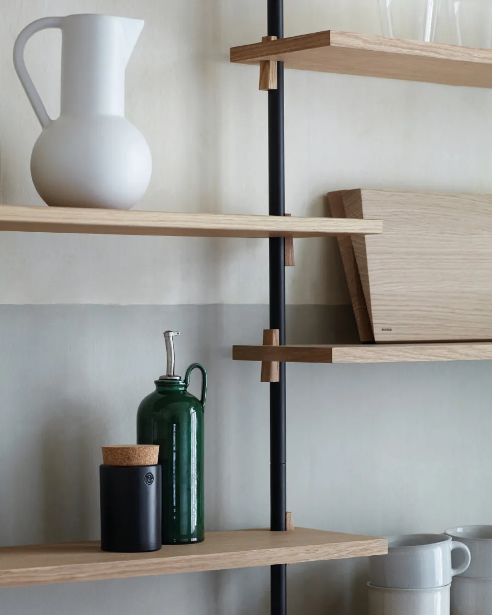 Etagères murales en chêne noir et acier noir Wall Shelving - Moebe