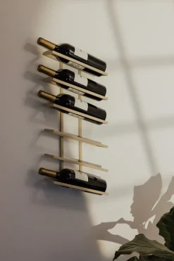 Etagère à vin en acier beige cashew 62x27x9,5cm Vinia - Metallbude
