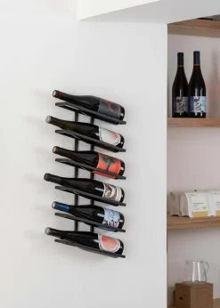 Etagère à vin en acier noir 62x27x9,5cm Vinia - Metallbude