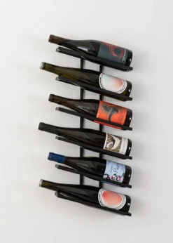 Etagère à vin en acier noir 62x27x9,5cm Vinia - Metallbude