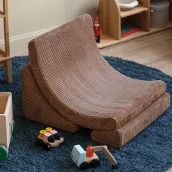 Fauteuil arrondit en velours côtelé toffee 80x65x55 Moon chair - Wigiwama
