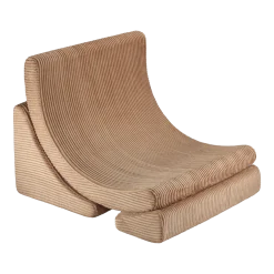 Fauteuil arrondit en velours côtelé toffee 80x65x55 Moon chair - Wigiwama