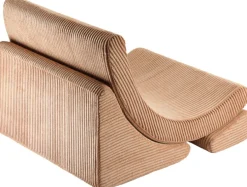 Fauteuil arrondit en velours côtelé toffee 80x65x55 Moon chair - Wigiwama