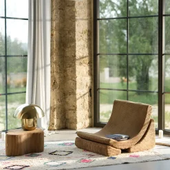 Fauteuil arrondit en velours côtelé toffee 80x65x55 Moon chair - Wigiwama