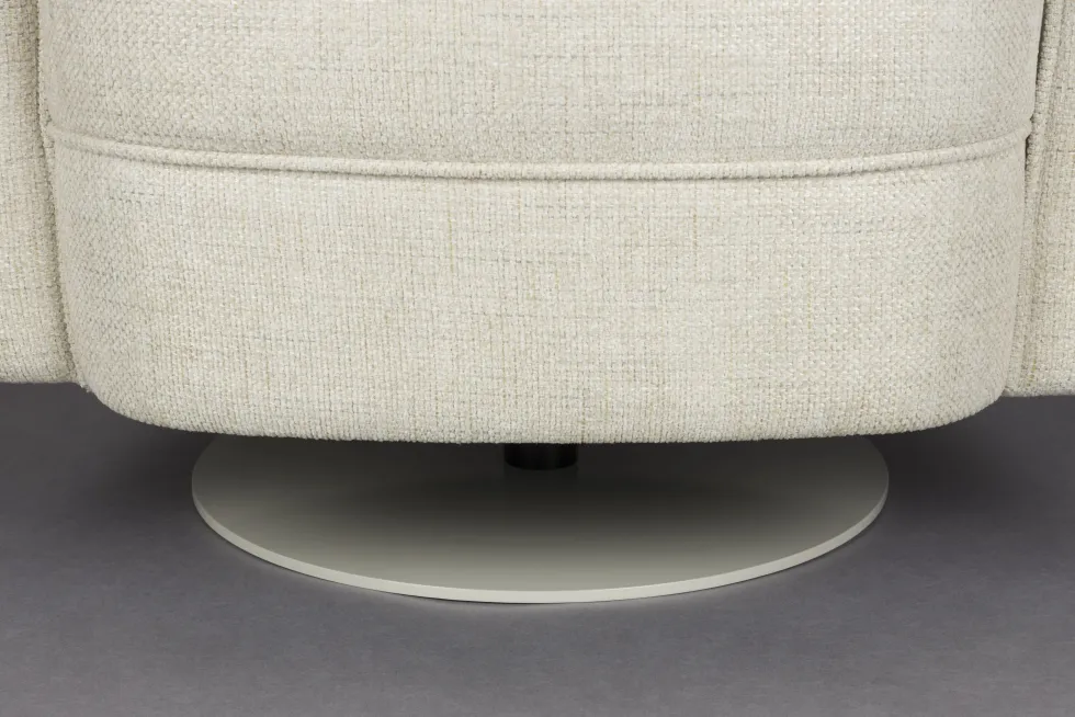 Fauteuil avec accoudoirs en polyester beige Flower - Dutchbone