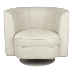 Fauteuil avec accoudoirs en polyester beige Flower - Dutchbone