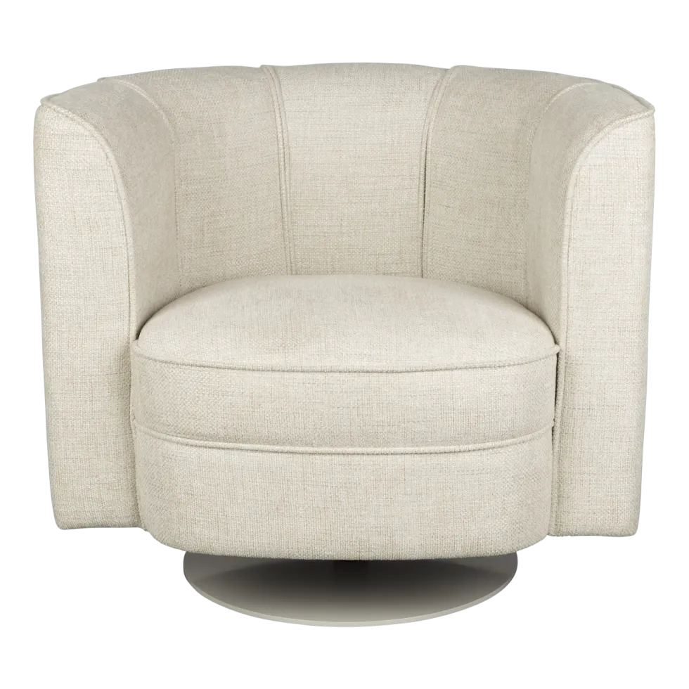 Fauteuil avec accoudoirs en polyester beige Flower - Dutchbone