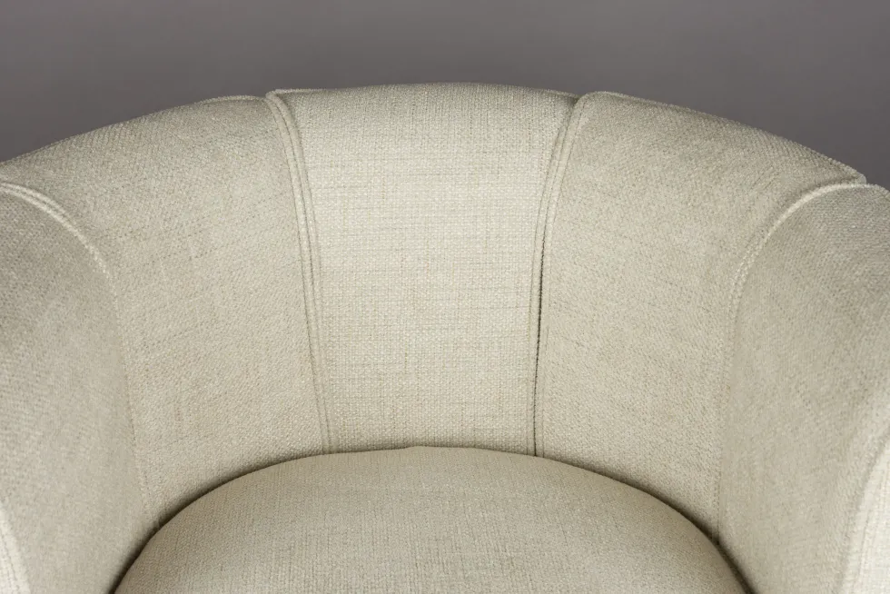 Fauteuil avec accoudoirs en polyester beige Flower - Dutchbone