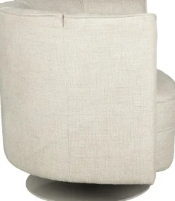 Fauteuil avec accoudoirs en polyester beige Flower - Dutchbone