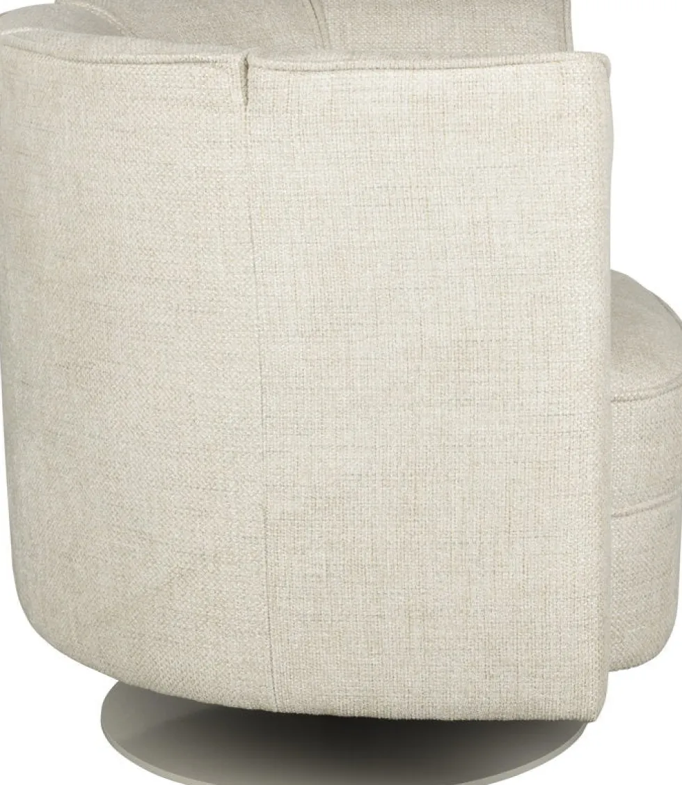 Fauteuil avec accoudoirs en polyester beige Flower - Dutchbone