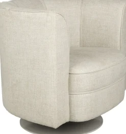 Fauteuil avec accoudoirs en polyester beige Flower - Dutchbone