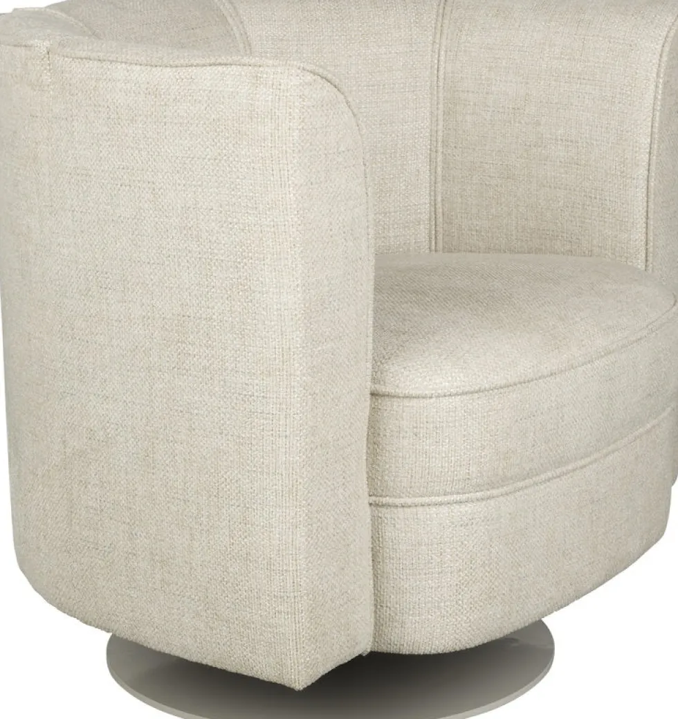 Fauteuil avec accoudoirs en polyester beige Flower - Dutchbone