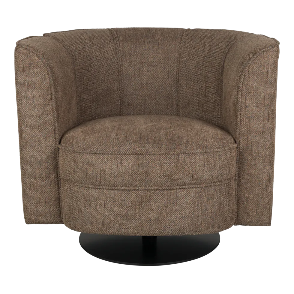 Fauteuil avec accoudoirs en polyester marron Flower - Dutchbone