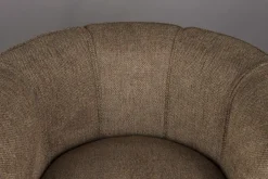 Fauteuil avec accoudoirs en polyester marron Flower - Dutchbone