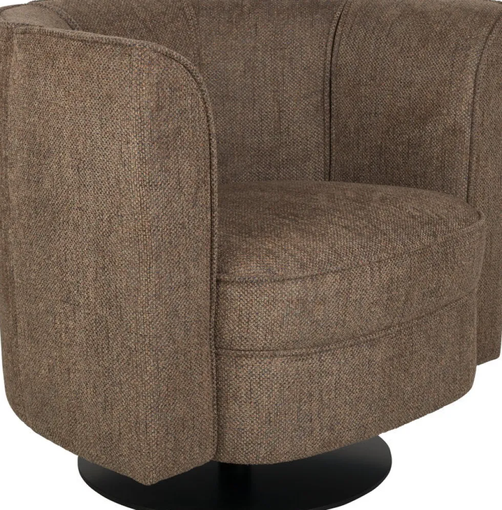 Fauteuil avec accoudoirs en polyester marron Flower - Dutchbone