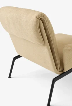 Fauteuil avec accoudoirs en tissu beige et aluminium noir Muno LN19 - &tradition