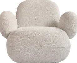 Fauteuil avec accoudoirs en tissu bouclé blanc cassé Toe - 101 COPENHAGEN