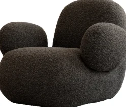 Fauteuil avec accoudoirs en tissu bouclé taupe foncé Toe - 101 COPENHAGEN