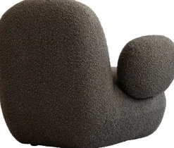 Fauteuil avec accoudoirs en tissu bouclé taupe foncé Toe - 101 COPENHAGEN